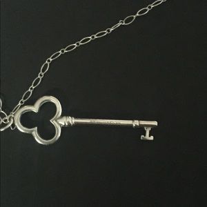 Tiffany & Co Trefoil Clover Key Pendant and Chain